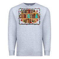 Heather Grey merry christmas y'all Premium Sweatshirt - JahusDesignShop