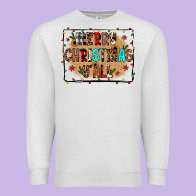 Merry Christmas Y'all Premium Sweatshirt Designed By Jahusdesignshop