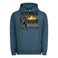 Pigment Midnight Navy december queen faith and favor living my blessed l Urban Hoodie - MaliasSmallBusiness