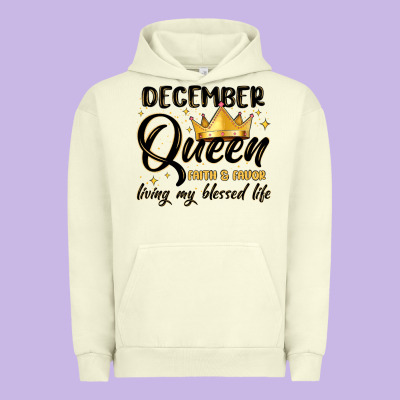 December Queen Faith And Favor Living My Blessed L Urban Hoodie Designed By Maliassmallbusiness