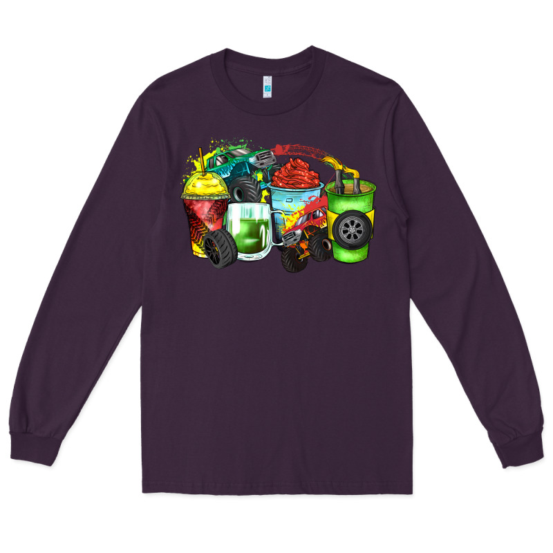 Monster Truck Coffee Cups Long Sleeve Tee by Zillion Design Studio | Teevron
