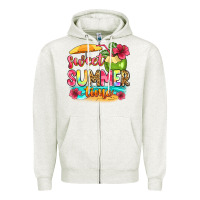 Oatmeal Heather sweet summer time Zipper Hoodie - Zillion Design Studio
