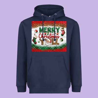Merry Christmas Y'all Tumbler Heavyweight Hoodie Designed By Bundleandbundleshop