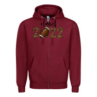 Burgundy closs of 2022 american football Zipper Hoodie - RanaPortraitStore