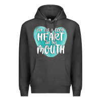 Charcoal Heather i have got a good heart but this mouth Premium Hoodie - MaliasSmallBusiness