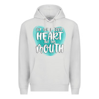 Dove Grey i have got a good heart but this mouth Premium Hoodie - MaliasSmallBusiness