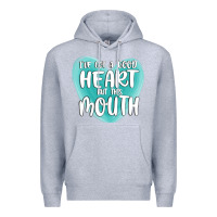 Heather Grey i have got a good heart but this mouth Premium Hoodie - MaliasSmallBusiness
