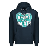 Navy i have got a good heart but this mouth Premium Hoodie - MaliasSmallBusiness