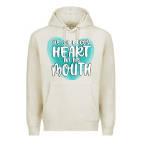 Oatmeal Heather i have got a good heart but this mouth Premium Hoodie - MaliasSmallBusiness