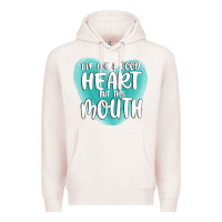 Pale Pink i have got a good heart but this mouth Premium Hoodie - MaliasSmallBusiness