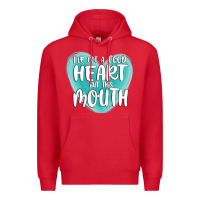 Red i have got a good heart but this mouth Premium Hoodie - MaliasSmallBusiness