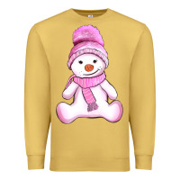 Antique Gold winter pink snowman and hat Premium Sweatshirt - AdoDesignShop