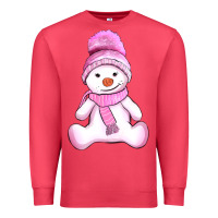 Cardinal winter pink snowman and hat Premium Sweatshirt - AdoDesignShop