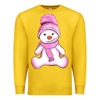 Lemon winter pink snowman and hat Premium Sweatshirt - AdoDesignShop