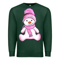 Sports Green winter pink snowman and hat Premium Sweatshirt - AdoDesignShop