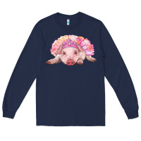 Navy Balerina Baby Pig With Tutu Long Sleeve Tee - RanaPortraitStore