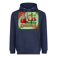 Navy just a girl who loves christmas mousepad Heavyweight Hoodie - BundleAndBundleShop