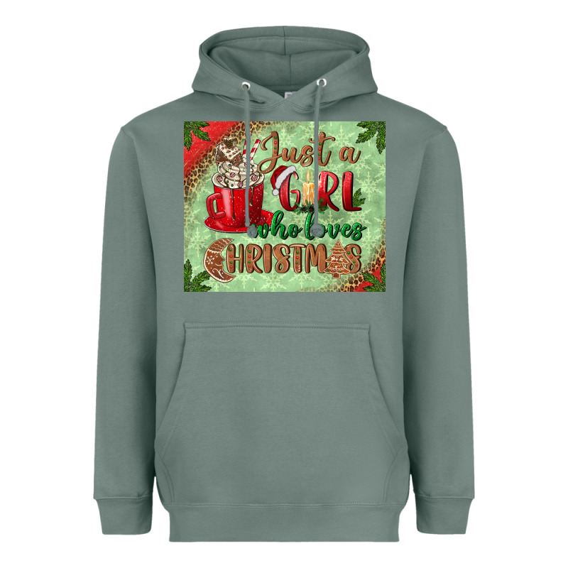 Just A Girl Who Loves Christmas Mousepad Heavyweight Hoodie by BundleAndBundleShop | Teevron