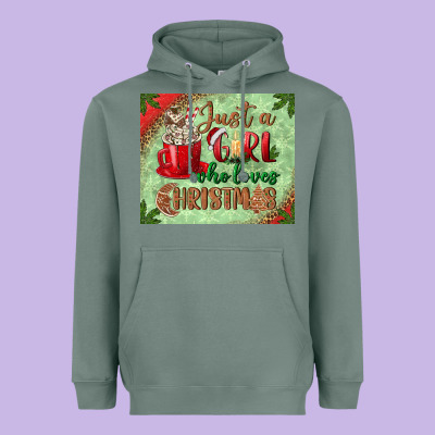 Just A Girl Who Loves Christmas Mousepad Heavyweight Hoodie Designed By Bundleandbundleshop