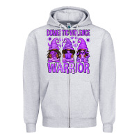 Heather Grey Domestic Violence Warrior Afro Gnomes Zipper Hoodie - texasbilliewilder