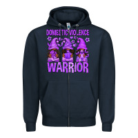 Navy Domestic Violence Warrior Afro Gnomes Zipper Hoodie - texasbilliewilder