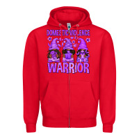 Red Domestic Violence Warrior Afro Gnomes Zipper Hoodie - texasbilliewilder