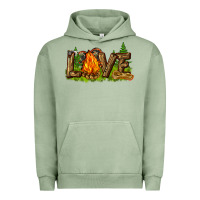 Pigment Oil Green camping love Urban Hoodie - NancyCooperArtShop