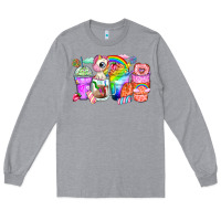 Heather Grey unicorn coffee cups Long Sleeve Tee - Zillion Design Studio