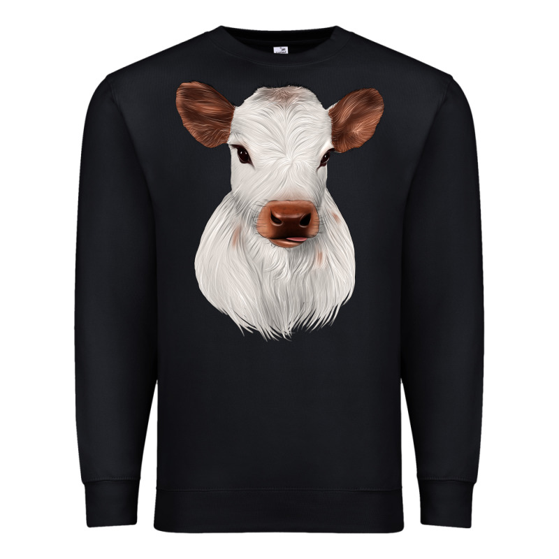 White Cute Calf Premium Sweatshirt by JahusDesignShop | Teevron