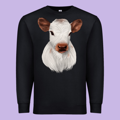 White Cute Calf Premium Sweatshirt Designed By Jahusdesignshop