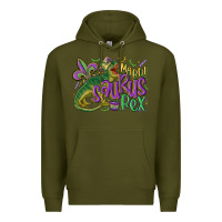 Army Green mardi saurus rex mardi gras Premium Hoodie - MaliasSmallBusiness
