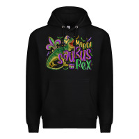 Black mardi saurus rex mardi gras Premium Hoodie - MaliasSmallBusiness