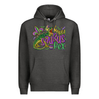Charcoal Heather mardi saurus rex mardi gras Premium Hoodie - MaliasSmallBusiness