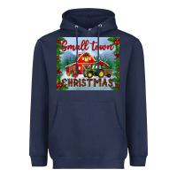 Navy small town christmas mousepad Heavyweight Hoodie - BundleAndBundleShop