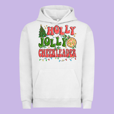 Holly Jolly Cheerleader Urban Hoodie Designed By Maliassmallbusiness