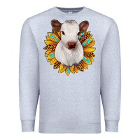 Heather Grey sunflower heifer Premium Sweatshirt - JahusDesignShop