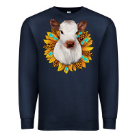 Navy sunflower heifer Premium Sweatshirt - JahusDesignShop