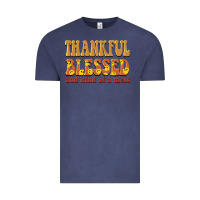 Vintage Denim thankful blessed and kind of a mess Vintage Tee - BarkalooDesign