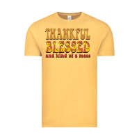 Vintage Mustard thankful blessed and kind of a mess Vintage Tee - BarkalooDesign
