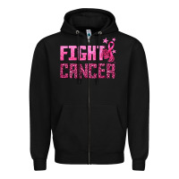 Black Fight Cancer Zipper Hoodie - texasbilliewilder