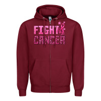 Burgundy Fight Cancer Zipper Hoodie - texasbilliewilder