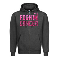 Charcoal Heather Fight Cancer Zipper Hoodie - texasbilliewilder