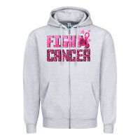 Heather Grey Fight Cancer Zipper Hoodie - texasbilliewilder