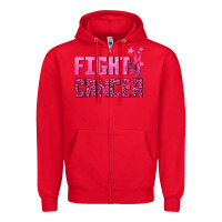 Red Fight Cancer Zipper Hoodie - texasbilliewilder