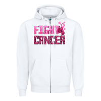 White Fight Cancer Zipper Hoodie - texasbilliewilder