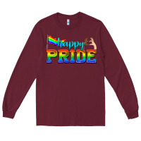 Burgundy happy pride Long Sleeve Tee - texasbilliewilder