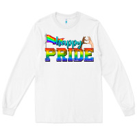 White happy pride Long Sleeve Tee - texasbilliewilder