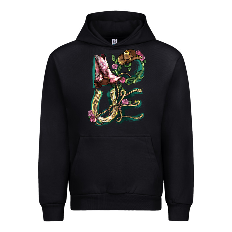 Love Boots Horseshoe Cowboy Urban Hoodie by NancyCooperArtShop | Teevron