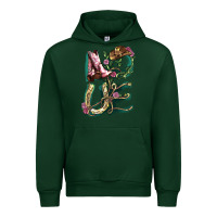 Forest Green love boots horseshoe cowboy Urban Hoodie - NancyCooperArtShop