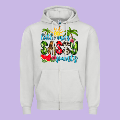 Little Miss Sassy Pants Zipper Hoodie Designed By Zillion Design Studio